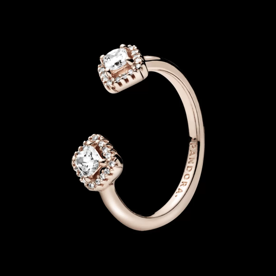 Pandora Anéis Em Ouro Rosé-Anel Aberto Rose Elegância Eterna