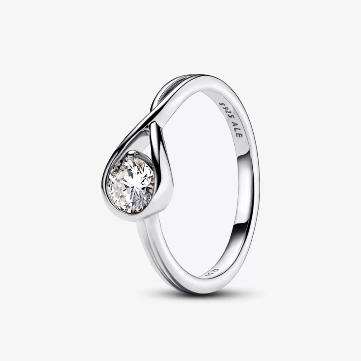 Pandora Anéis De Diamante-Anel De Diamante 0_50 Quilate Em Prata De Lei_