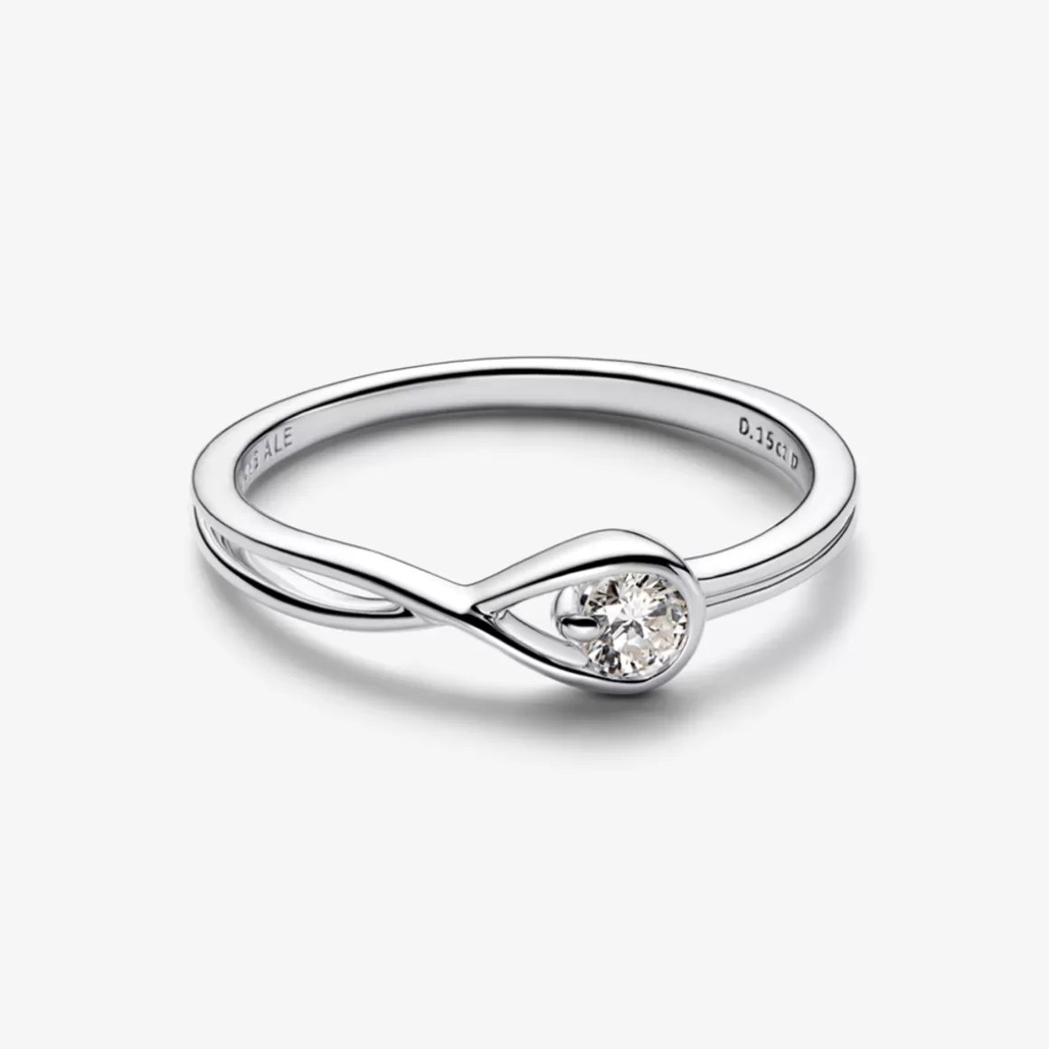 Pandora Anéis De Diamante-Anel De Diamante 0_15 Quilate Em Prata De Lei