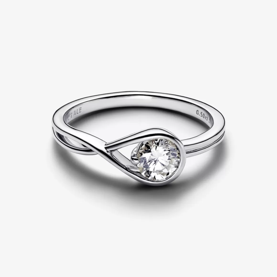 Pandora Anéis De Diamante-Anel De Diamante 0_50 Quilate Em Prata De Lei_
