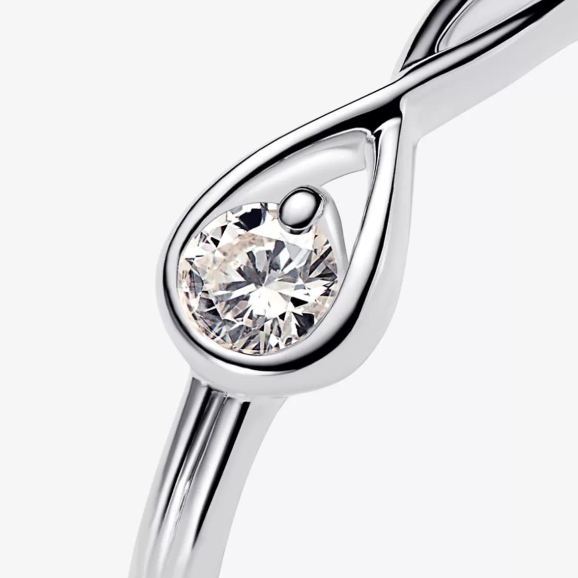 Pandora Anéis De Diamante-Anel De Diamante 0_15 Quilate Em Prata De Lei