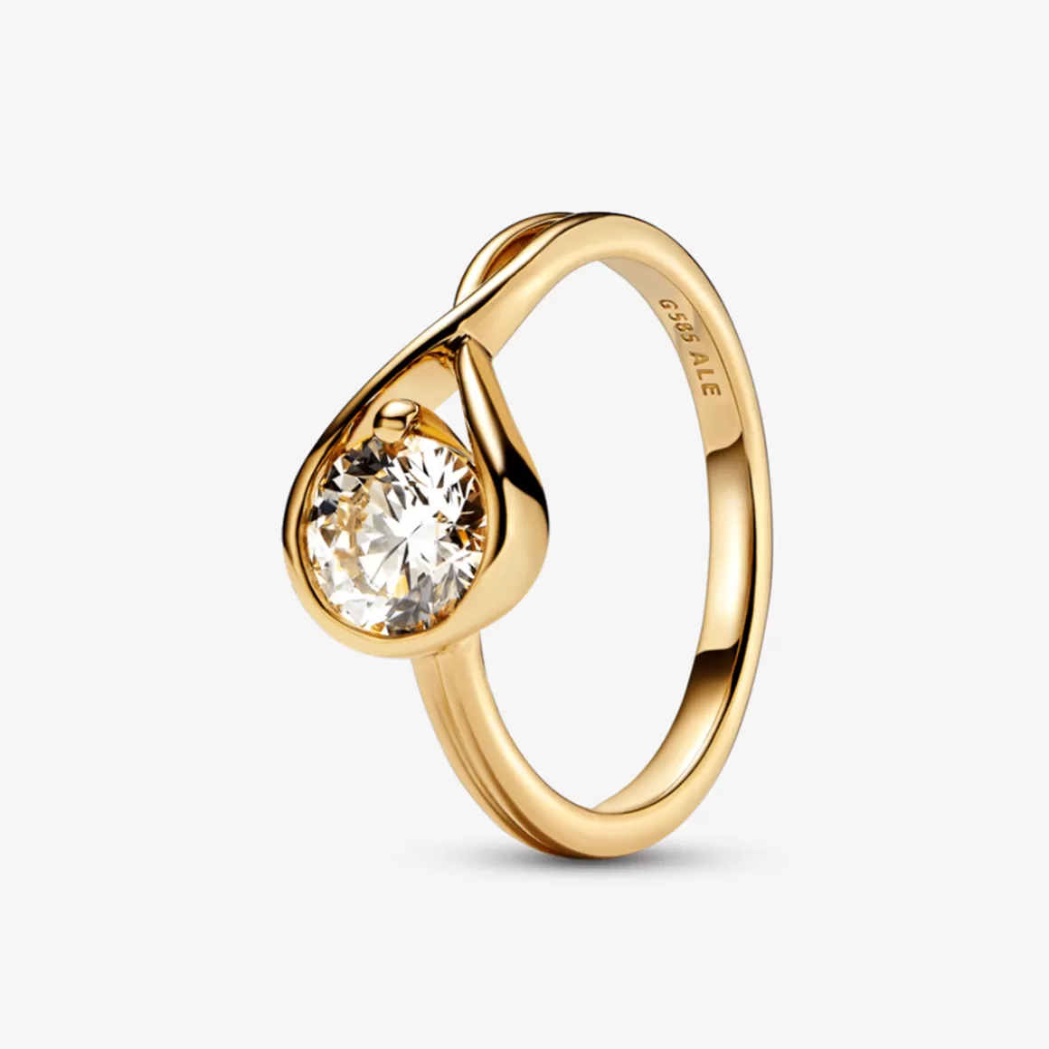 Pandora Anéis De Diamante-Anel de Diamante 1 quilate Infinito em Ouro 14k