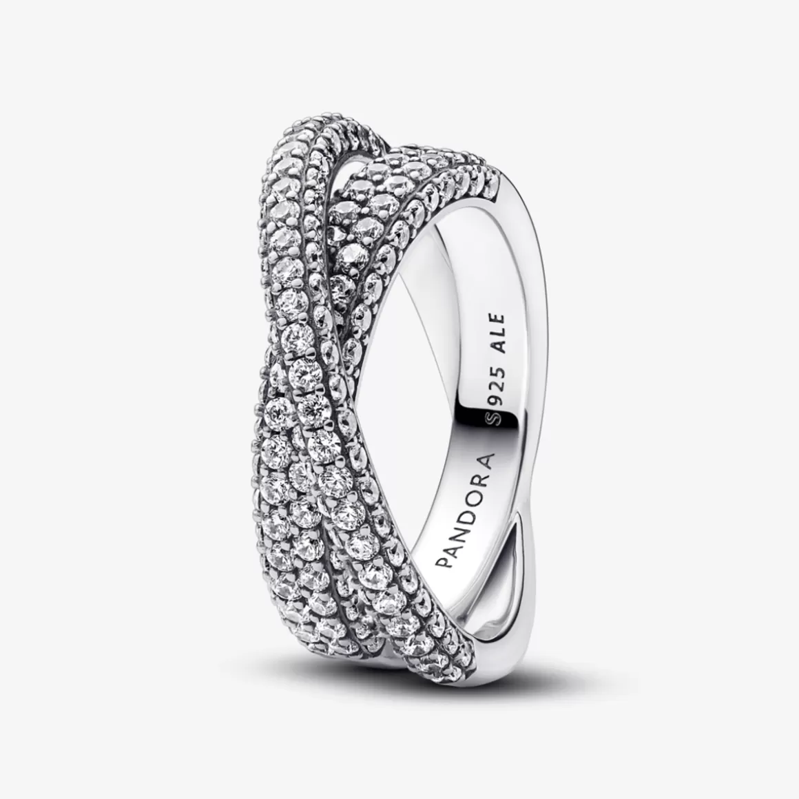 Pandora Anéis De Prata-Anel de Prata Aros Cruzados em Pavé