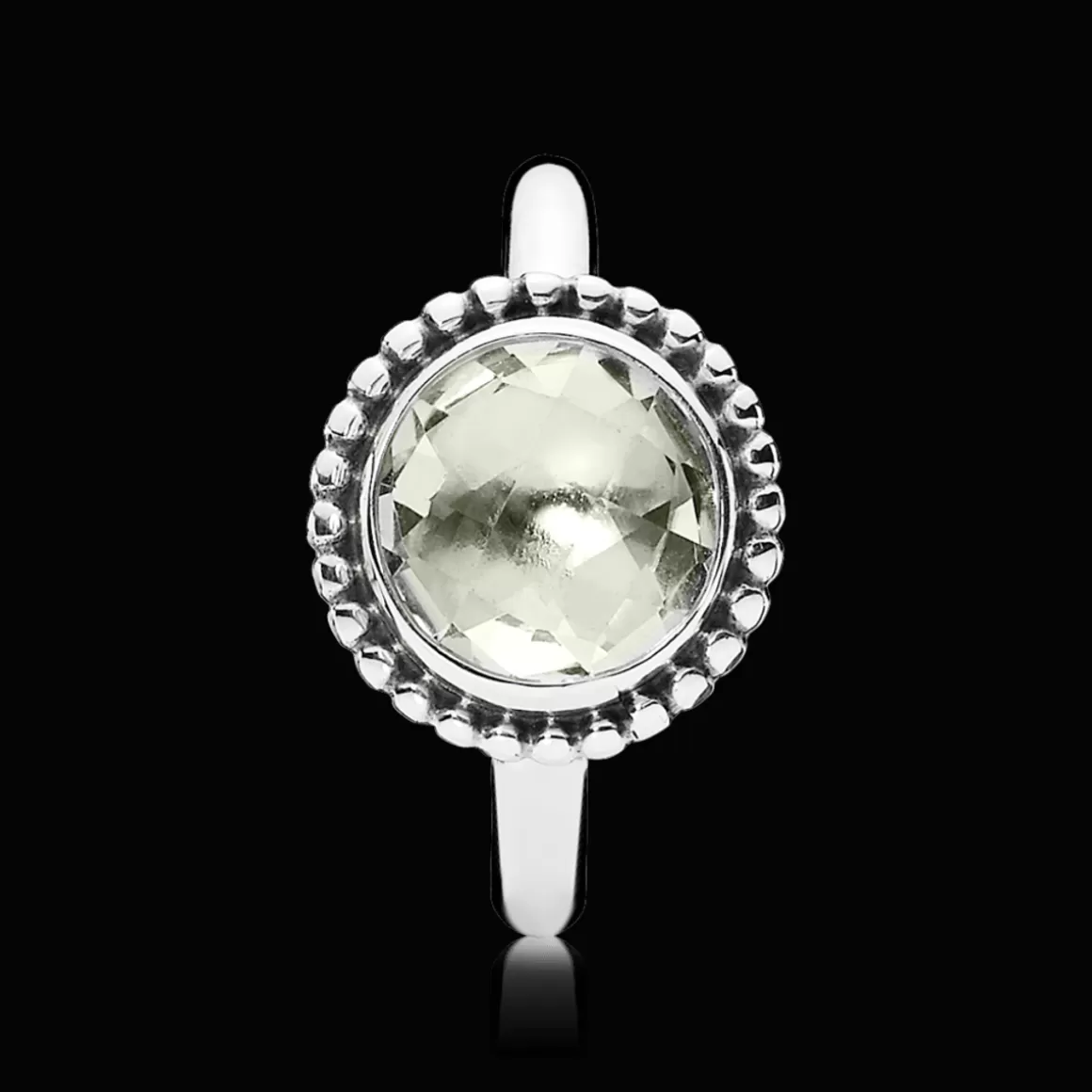 Pandora Anéis De Prata-Anel De Prata De Lei E Quartzo Verde