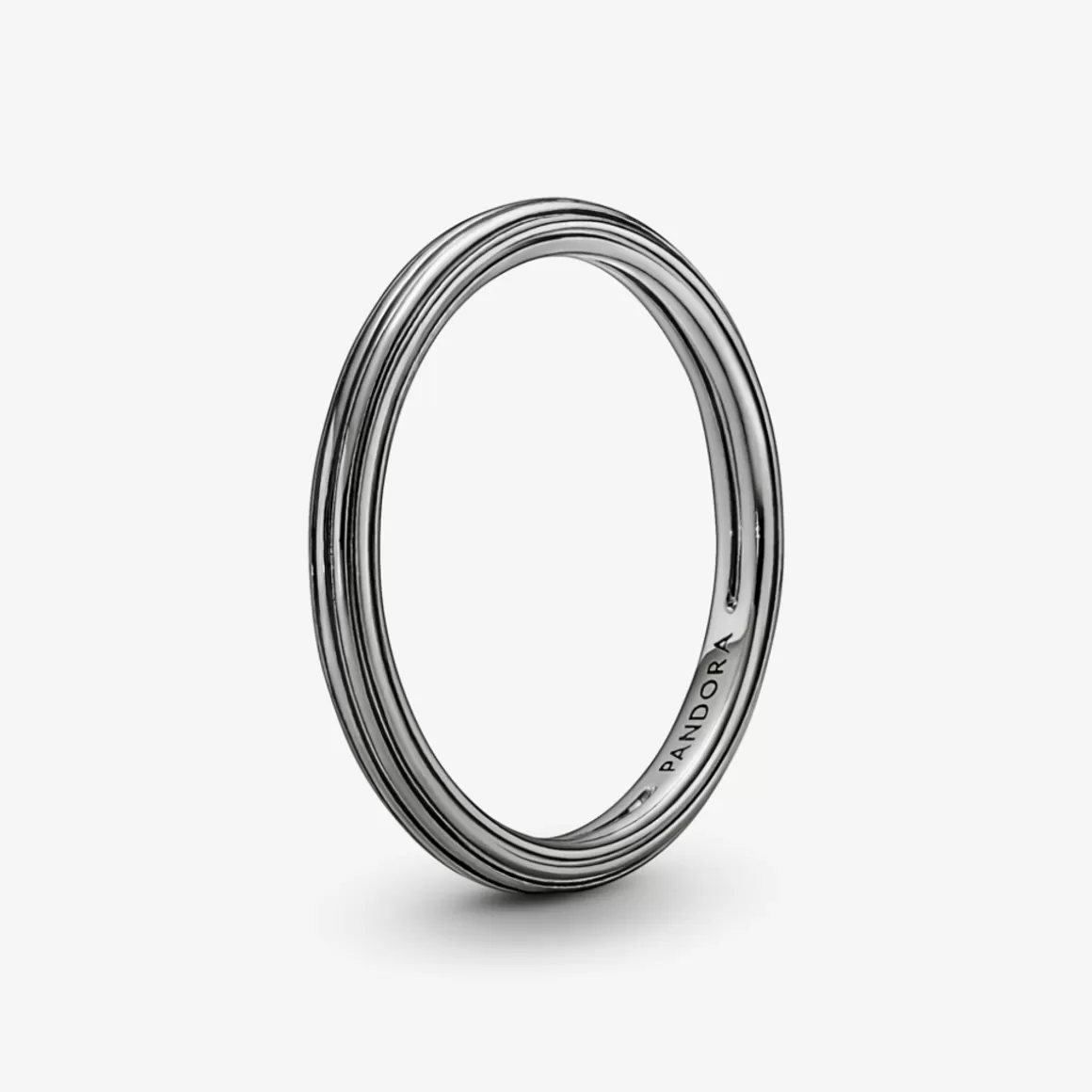 Pandora Anéis De Prata-Anel de Prata Linhas e Ranhuras
