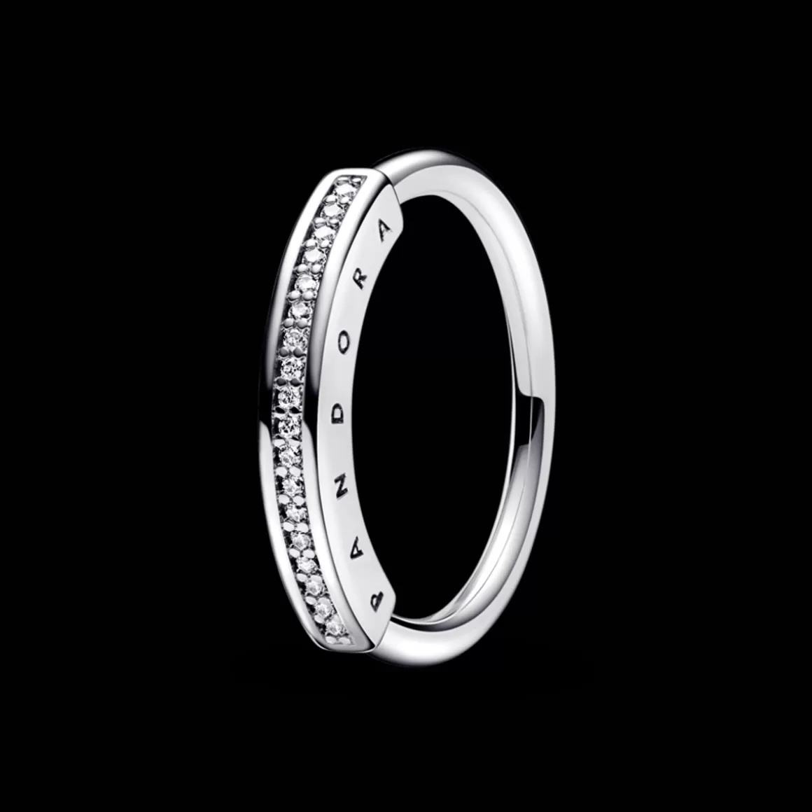 Pandora Anéis De Prata-Anel de Prata Logo e Pavé
