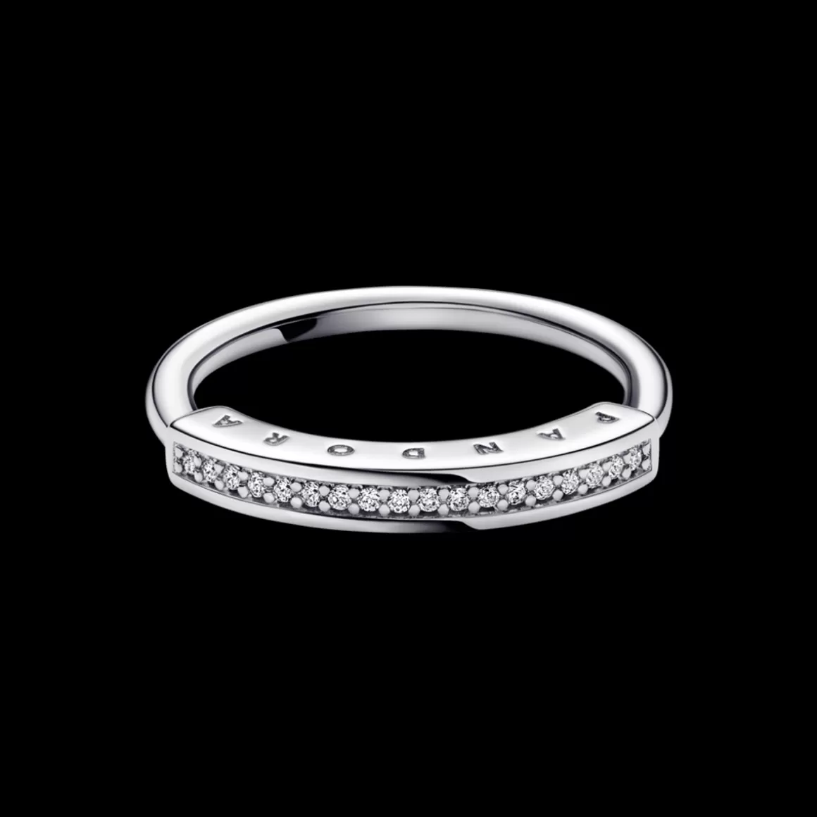 Pandora Anéis De Prata-Anel de Prata Logo e Pavé