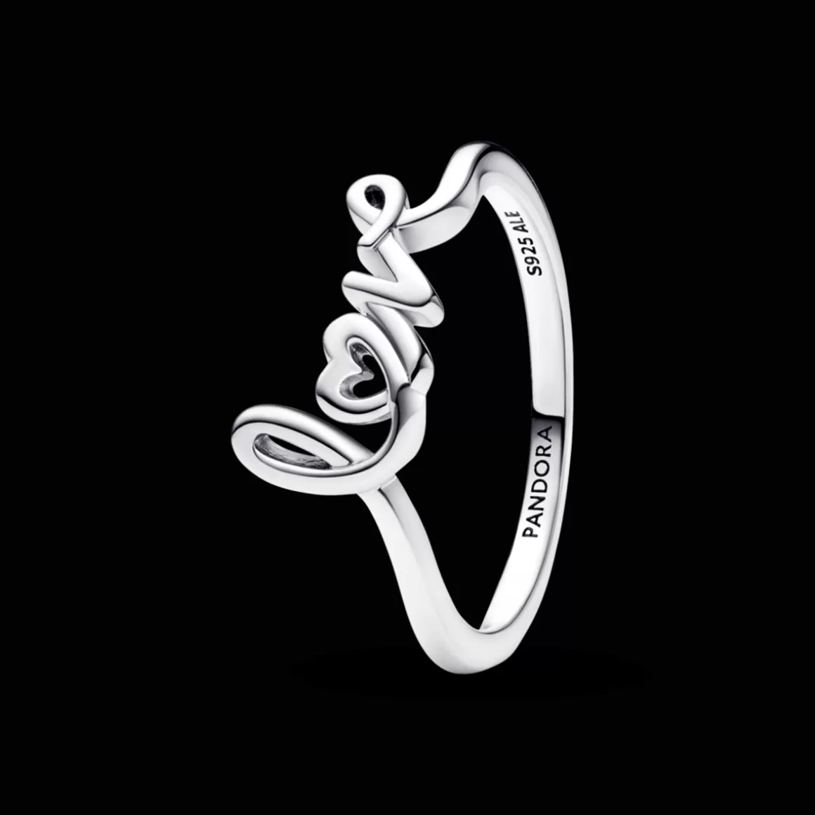 Pandora Anéis De Prata-Anel de Prata Love Manuscrito