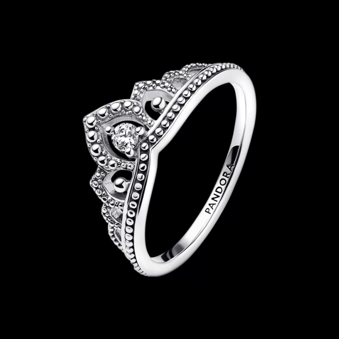 Pandora Anéis De Prata-Anel de Prata Tiara Realeza Grande