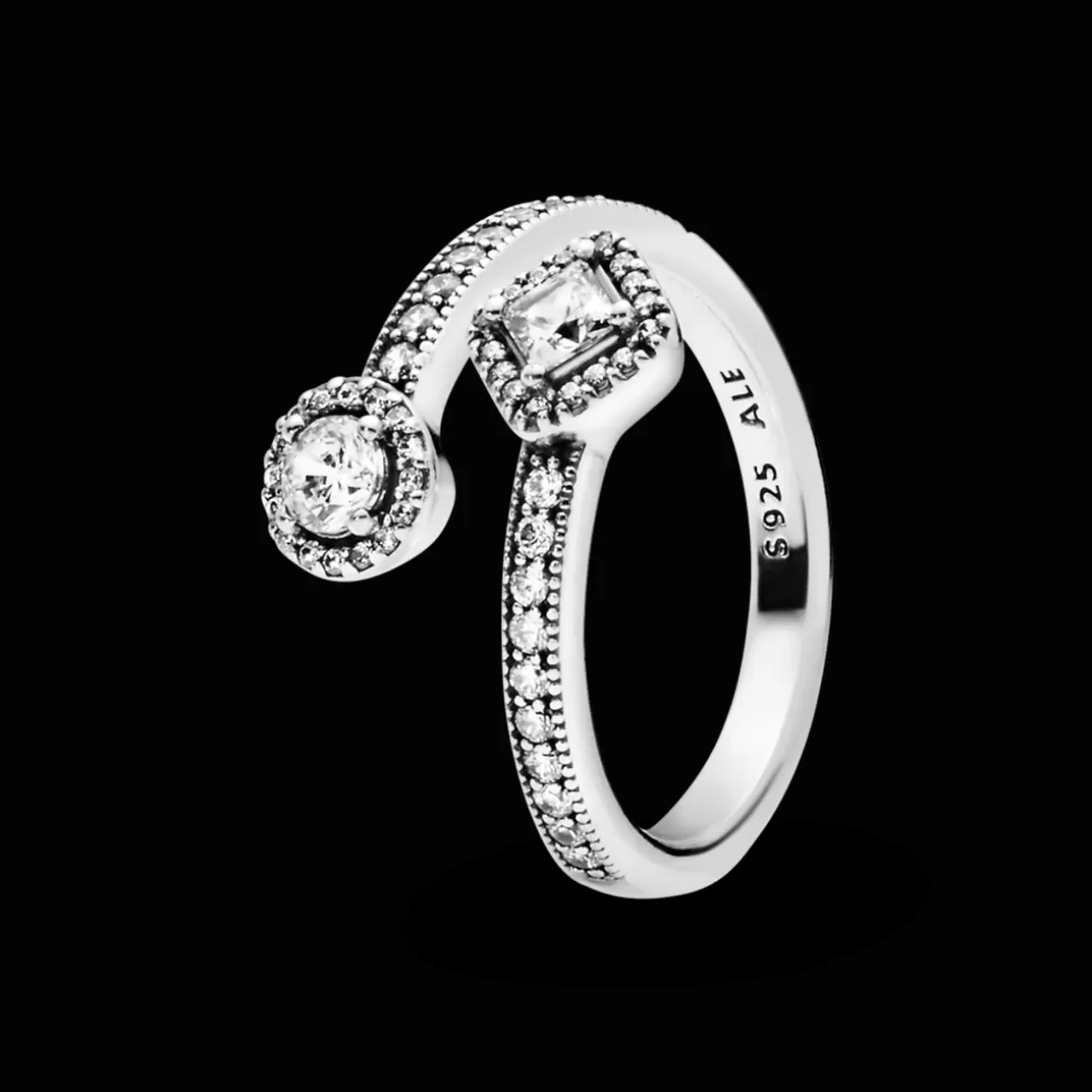 Pandora Anéis De Prata-Anel Elegância Abstrata