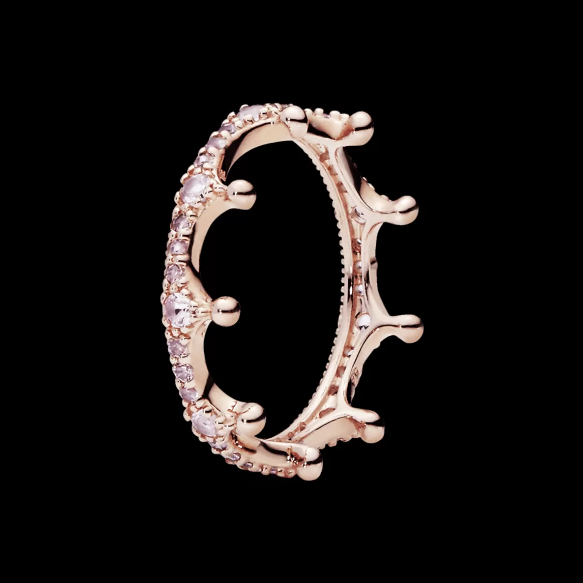 Pandora Anéis Em Ouro Rosé-Anel Coroa Da Princesa Em Ouro Rose