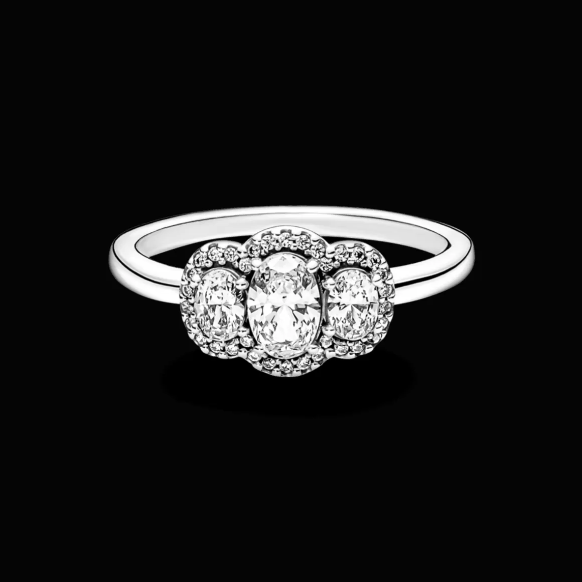 Pandora Anéis De Prata-Anel Vintage De Tres Pedras