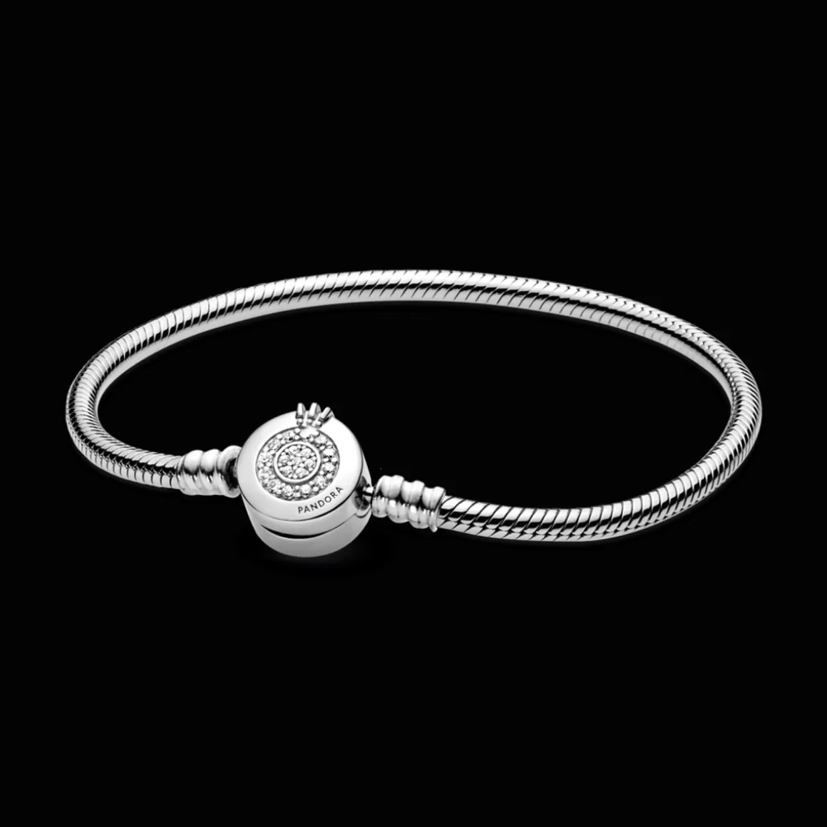 Pandora Braceletes De Prata-Bracelete Coroa Em O Brilhante Signature