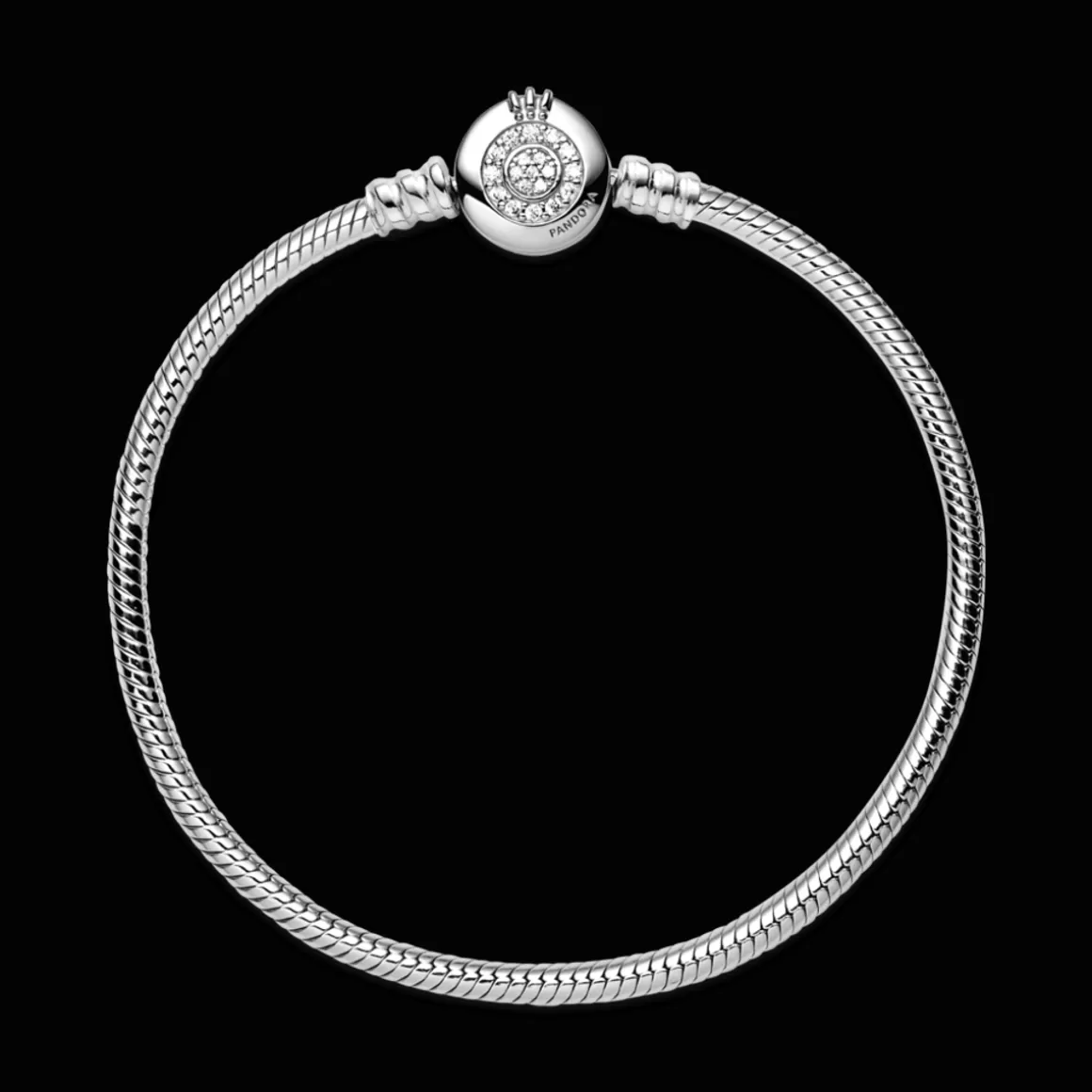 Pandora Braceletes De Prata-Bracelete Coroa Em O Brilhante Signature