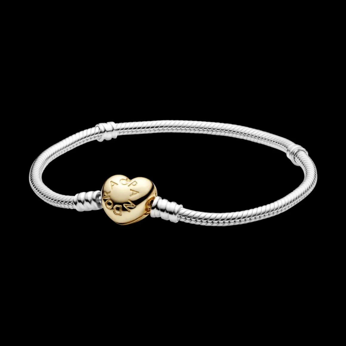 Pandora Bracelete Dois Tons-Bracelete Crie _ Combine Shine Fecho De Coracao