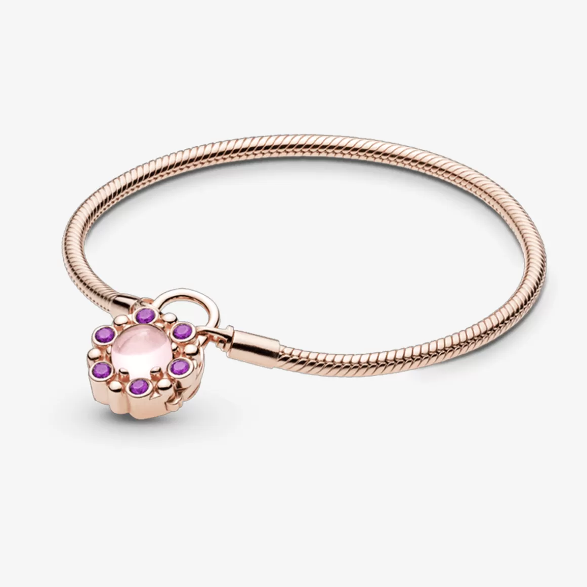 Pandora Braceletes De Ouro Rosé-Bracelete Crie & Combine Rose Contos Reais (Fecho Cadeado)