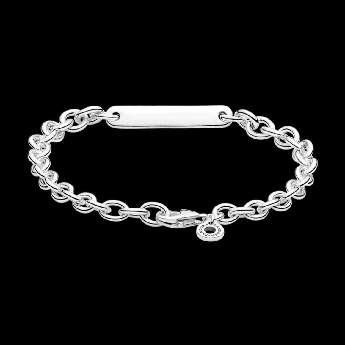 Pandora Braceletes De Prata-Bracelete De Elos Com Barra Gravavel