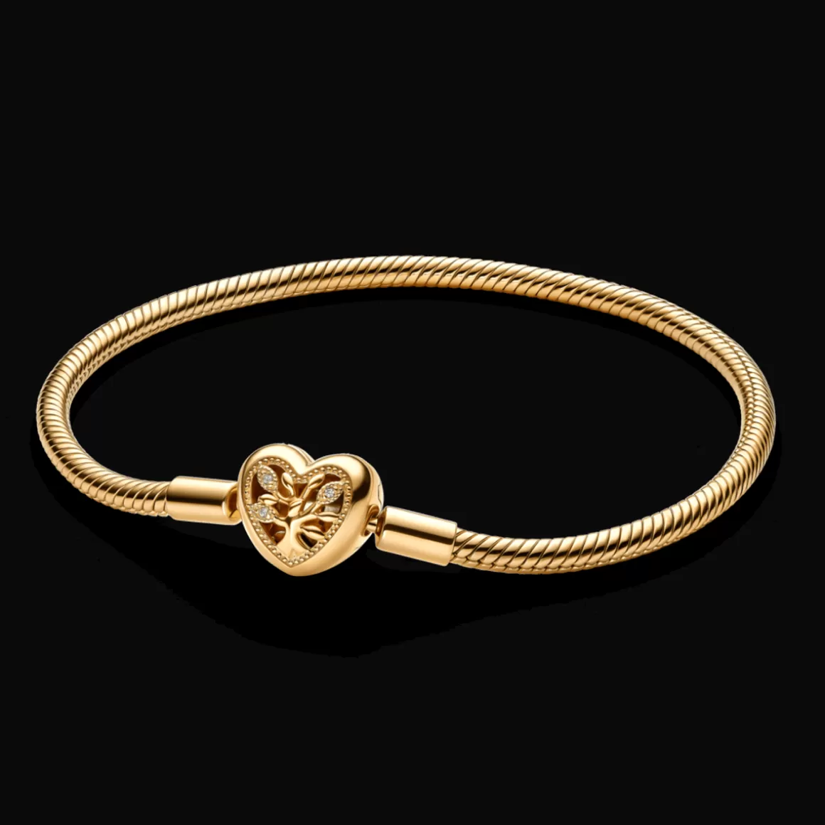 Pandora Braceletes Maleáveis Em Ouro | Bracelete De Ouro-Bracelete De Ouro Coracao Arvore Da Familia