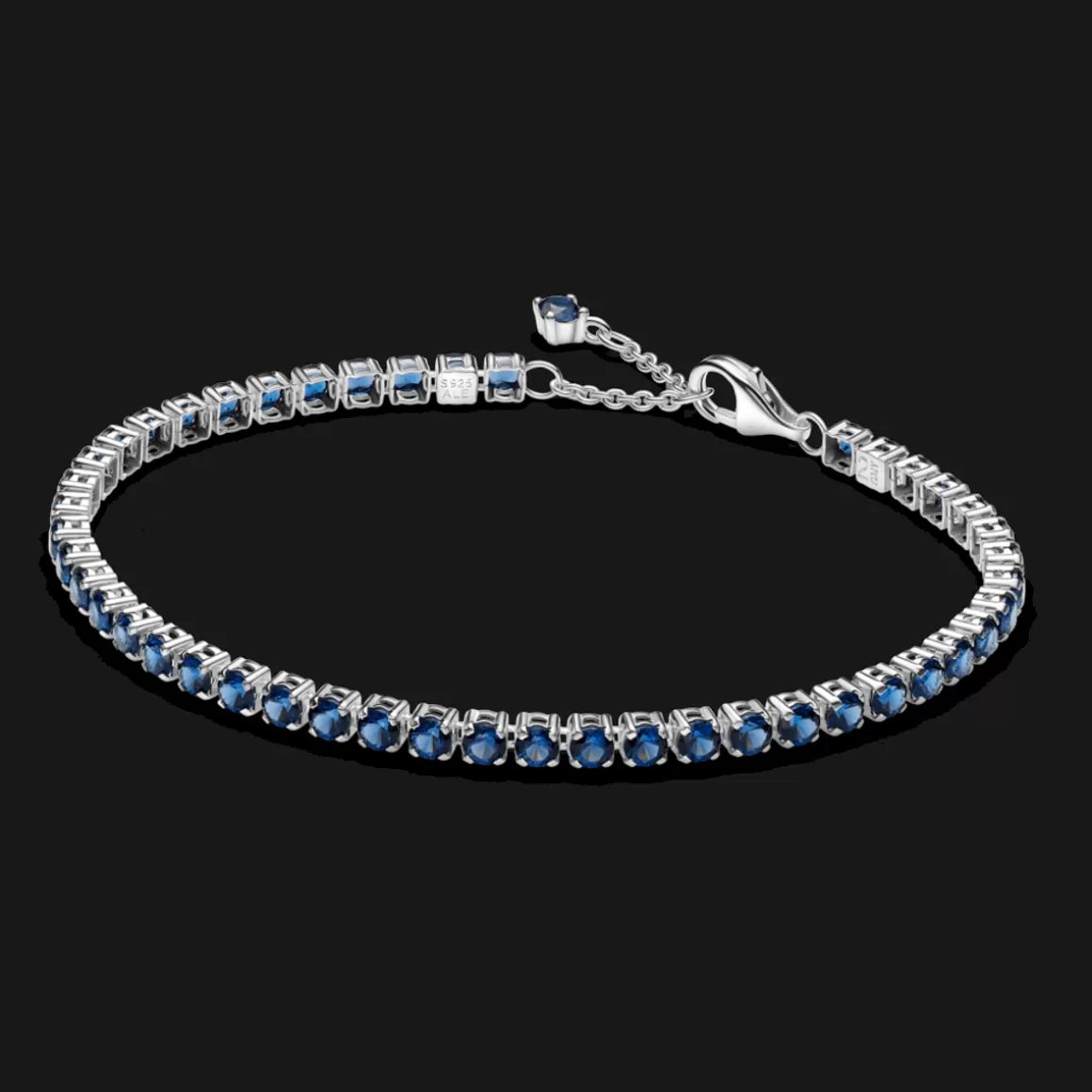 Pandora Braceletes Maleáveis Em Prata | Braceletes De Prata-Bracelete De Prata Ajustavel Riviera Azul