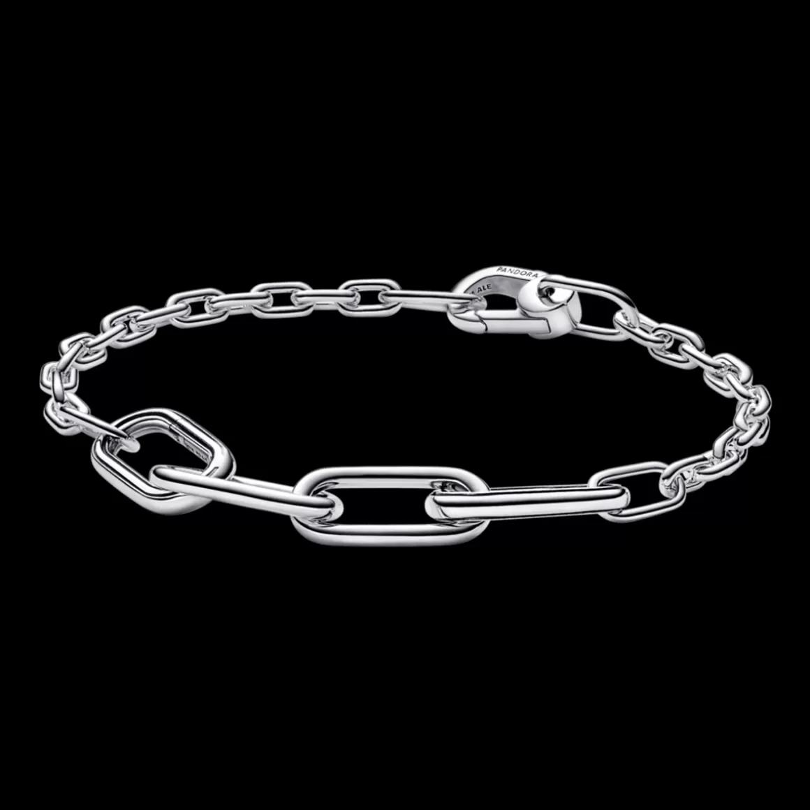 Pandora Braceletes De Prata-Bracelete de Prata Corrente de Links Grande e Pequeno
