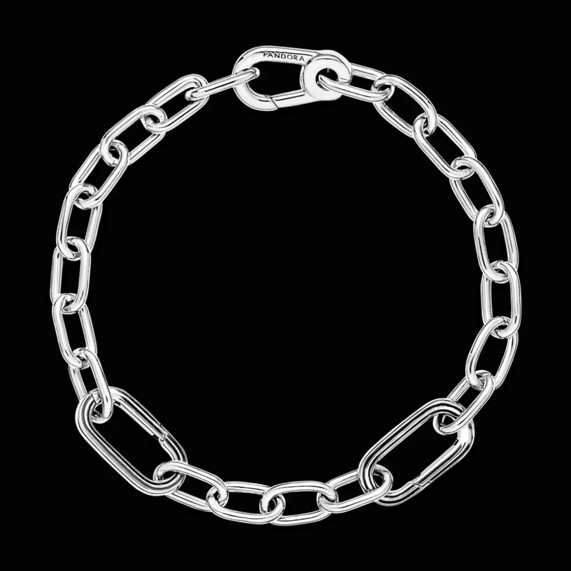 Pandora Braceletes Rígidos Em Prata | Braceletes De Ouro Rosé-Bracelete De Prata Corrente De Links Pequenos