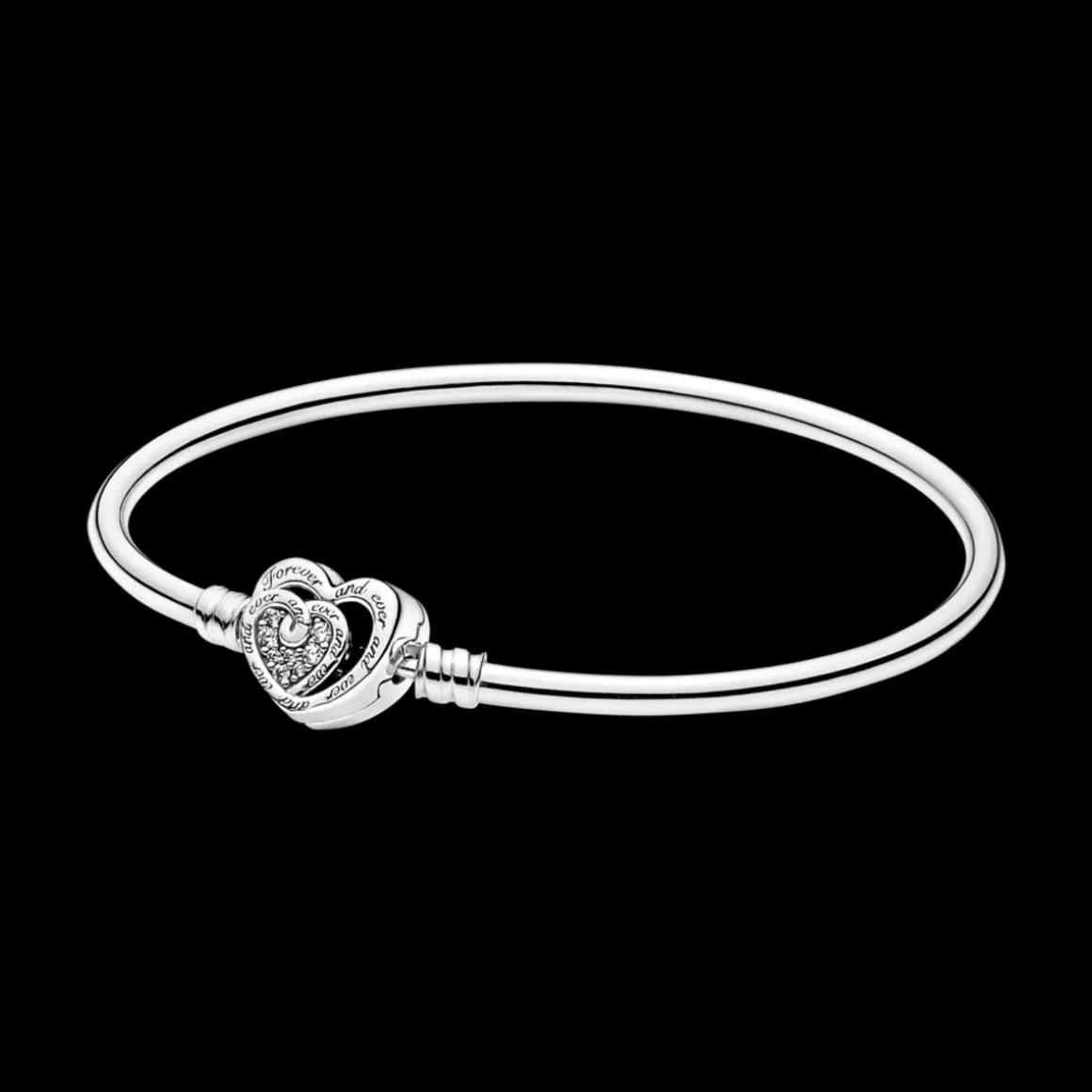 Pandora Braceletes Maleáveis Em Prata-Bracelete de Prata em Trama e Fecho O Coroado Brilhante