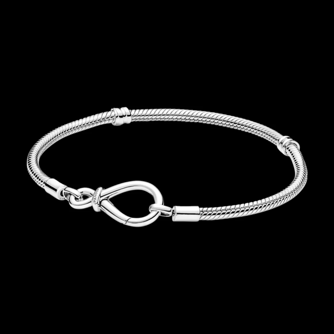 Pandora Braceletes De Prata-Bracelete de Prata em Trama e Fecho Símbolo do Infinito