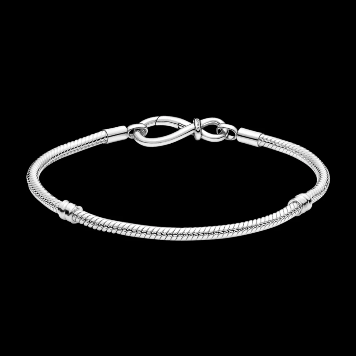 Pandora Braceletes De Prata-Bracelete de Prata em Trama e Fecho Símbolo do Infinito
