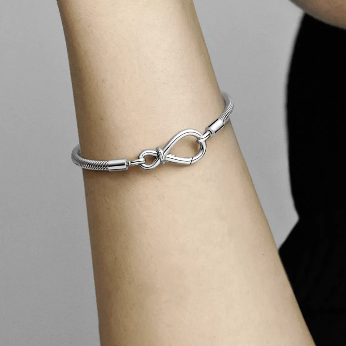 Pandora Braceletes De Prata-Bracelete de Prata em Trama e Fecho Símbolo do Infinito