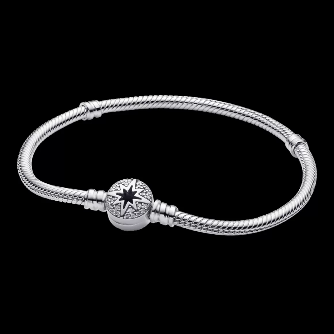 Pandora Braceletes Maleáveis Em Prata | Braceletes De Prata-Bracelete De Prata Pequena Estrela Cadente