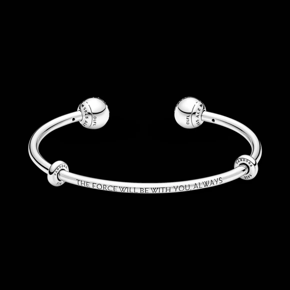 Pandora Braceletes Rígidos Em Prata-Bracelete de Prata Rígido Aberto Star Wars - Lados da Força