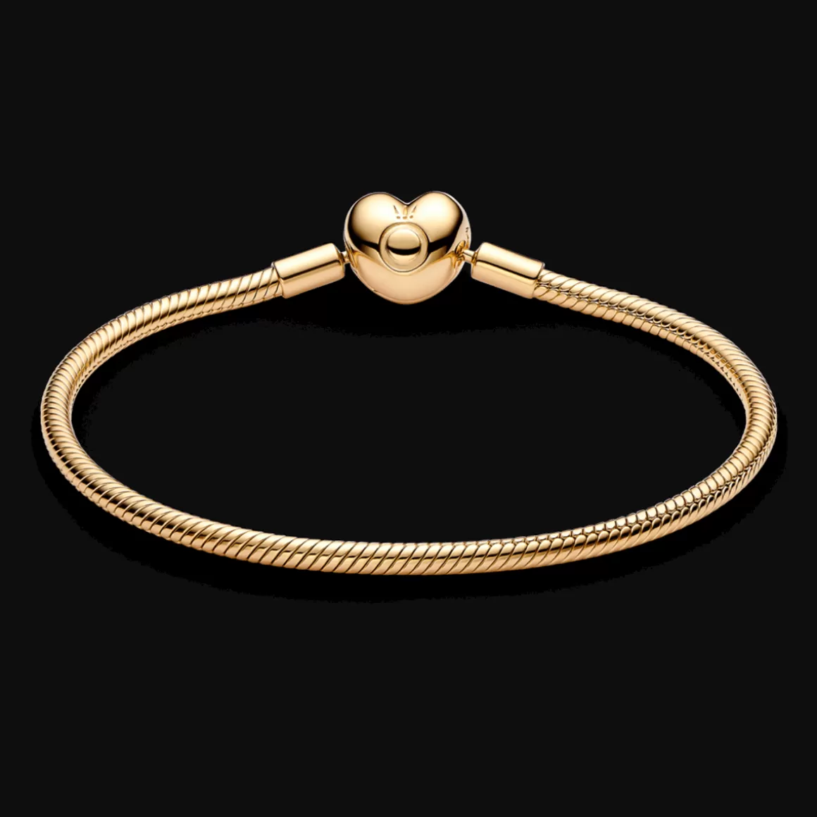 Pandora Bracelete De Ouro-Bracelete MaleavelCom Fecho De Coracao Moments