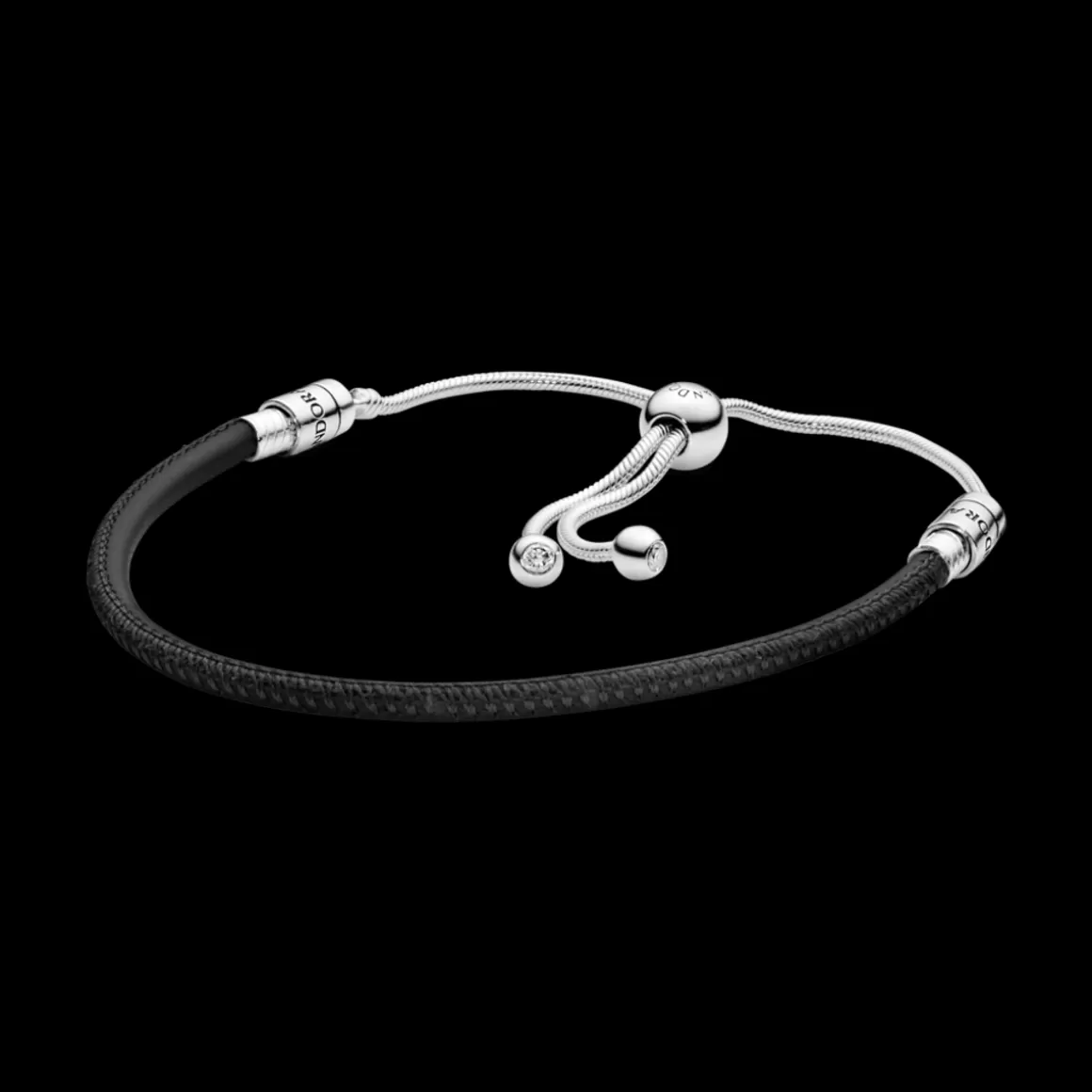 Pandora Braceletes Maleáveis Em Couro-Bracelete Cordao De Couro Preto