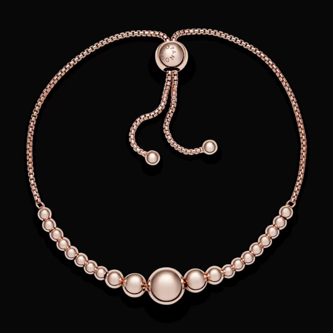 Pandora Braceletes De Ouro Rosé-Bracelete Cordao Esferas Em Ouro Rose