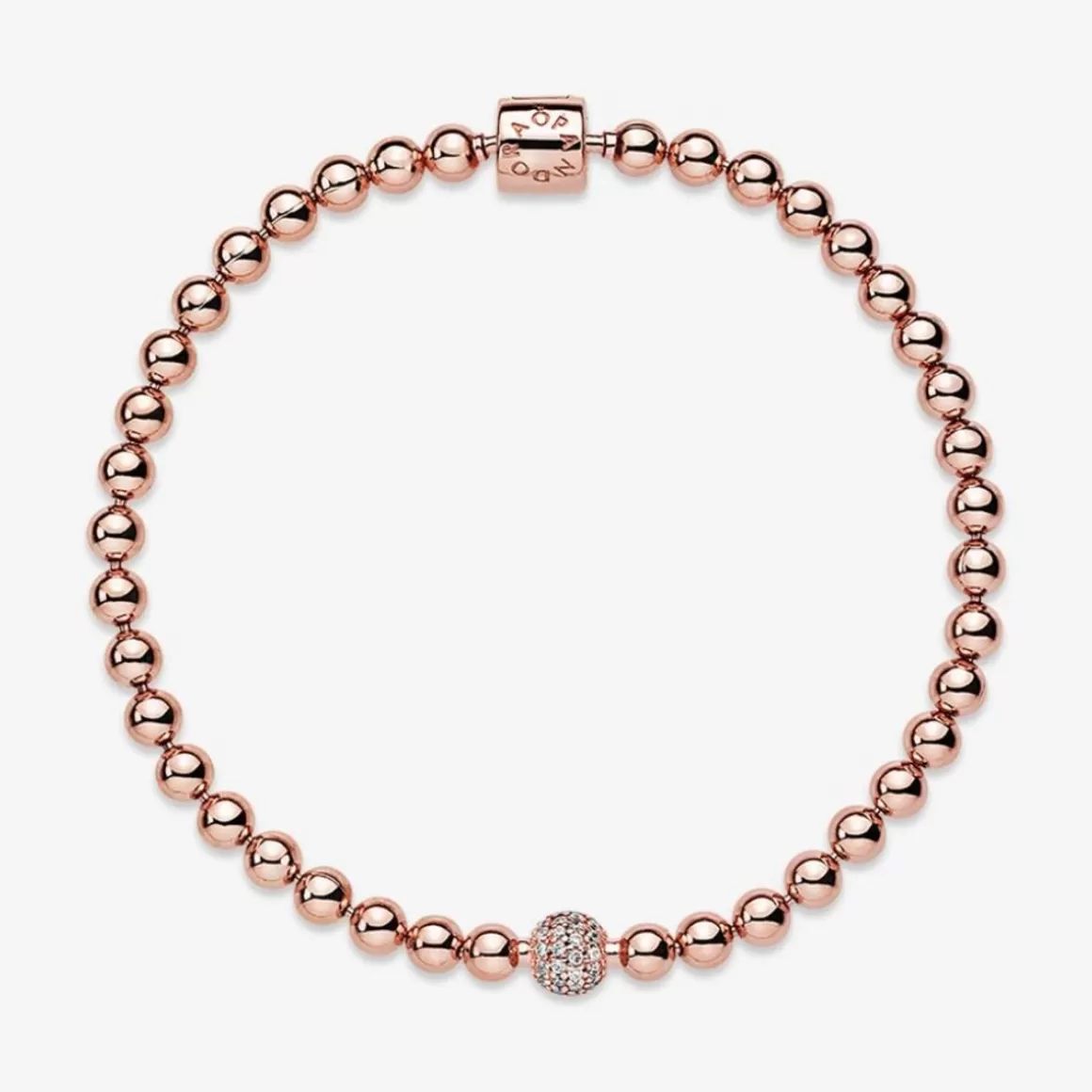 Pandora Braceletes De Ouro Rosé-Bracelete Esfera Brilhante em Ouro Rosé