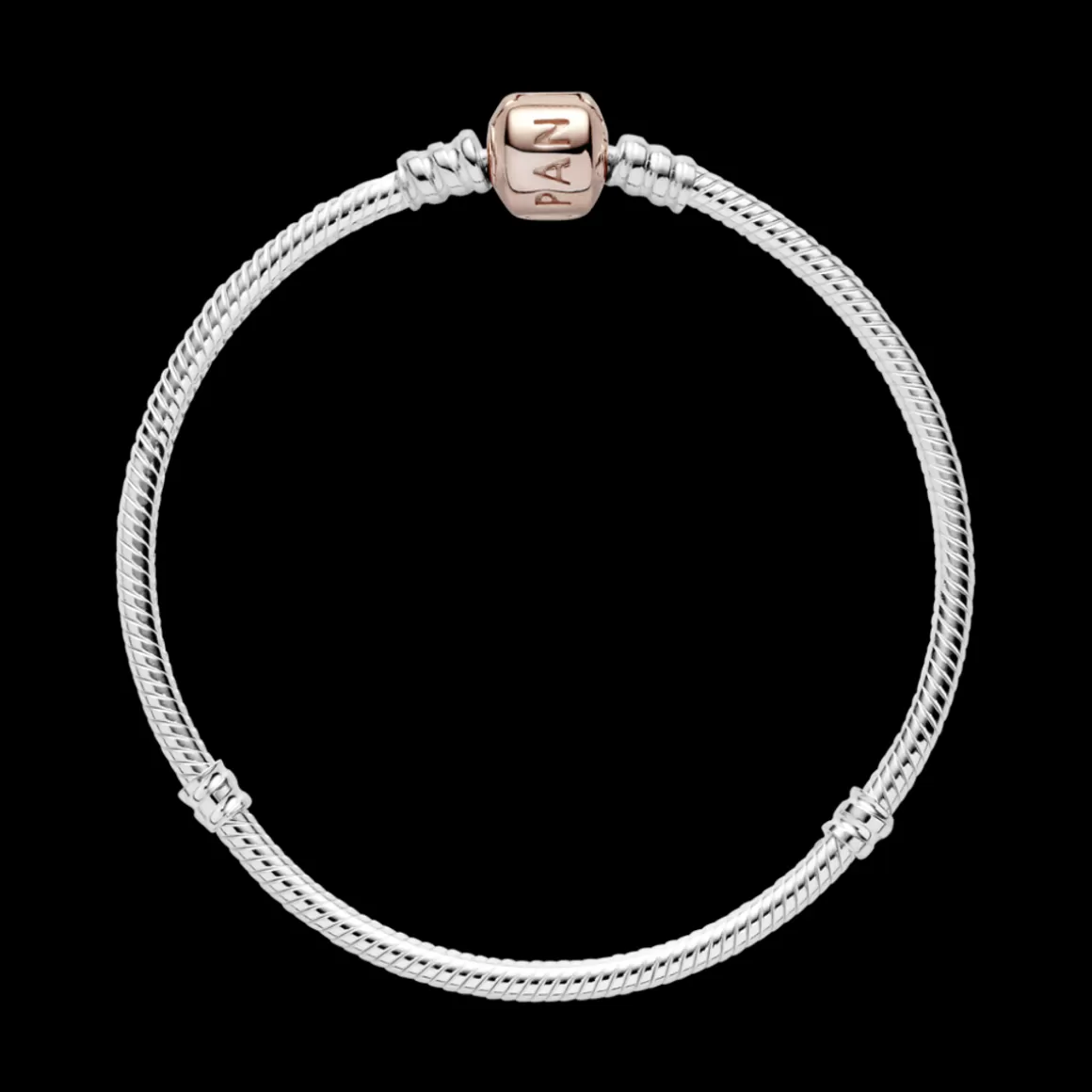 Pandora Bracelete Dois Tons-Bracelete Moments Com Fecho Ouro Rose