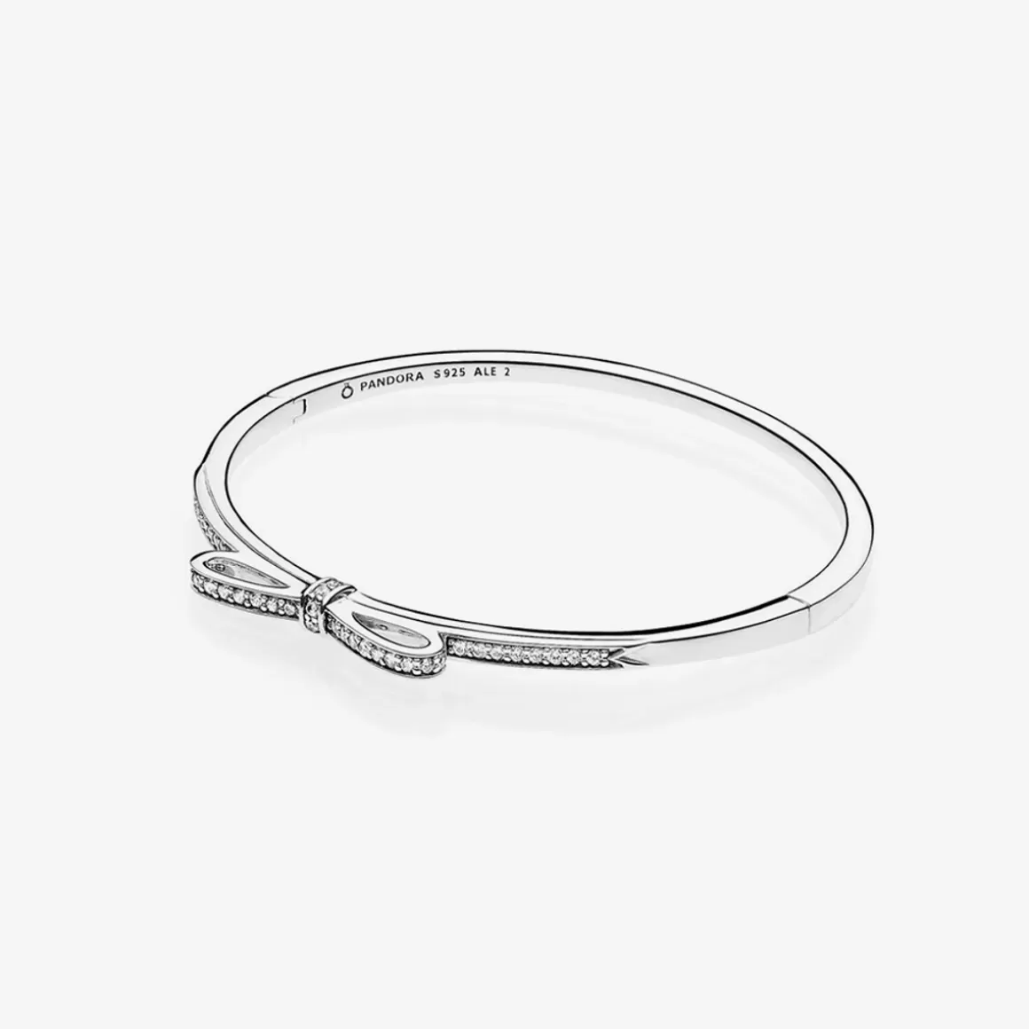 Pandora Braceletes Rígidos Em Prata-Bracelete Rígido Laço Brilhante