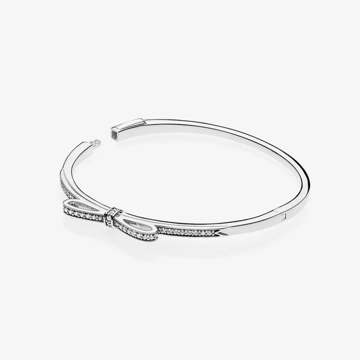 Pandora Braceletes Rígidos Em Prata-Bracelete Rígido Laço Brilhante