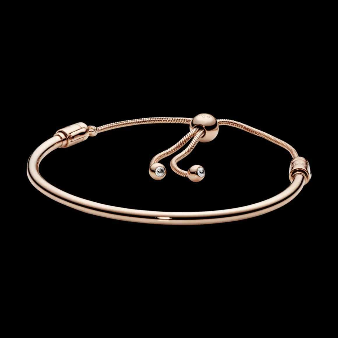 Pandora Braceletes Rígidos Em Ouro Rosé-Bracelete Rígido Rose Crie & Combine Cordão