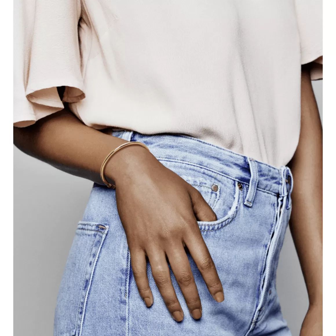 Pandora Braceletes Rígidos Em Ouro-Bracelete Rígido Shine Crie & Combine Cordão