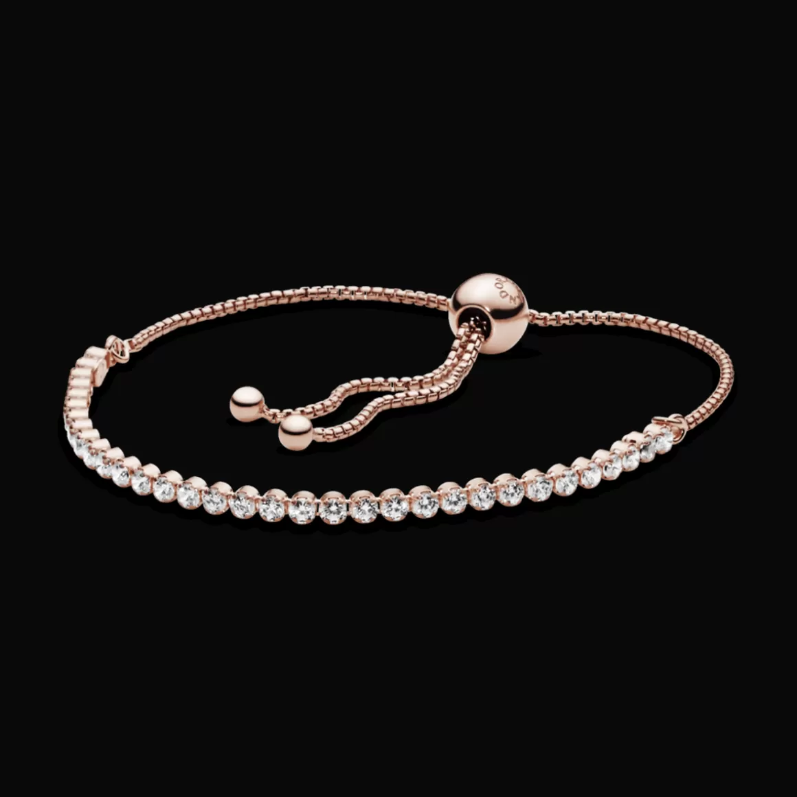 Pandora Braceletes De Ouro Rosé-Bracelete Rose Cordão Brilhante