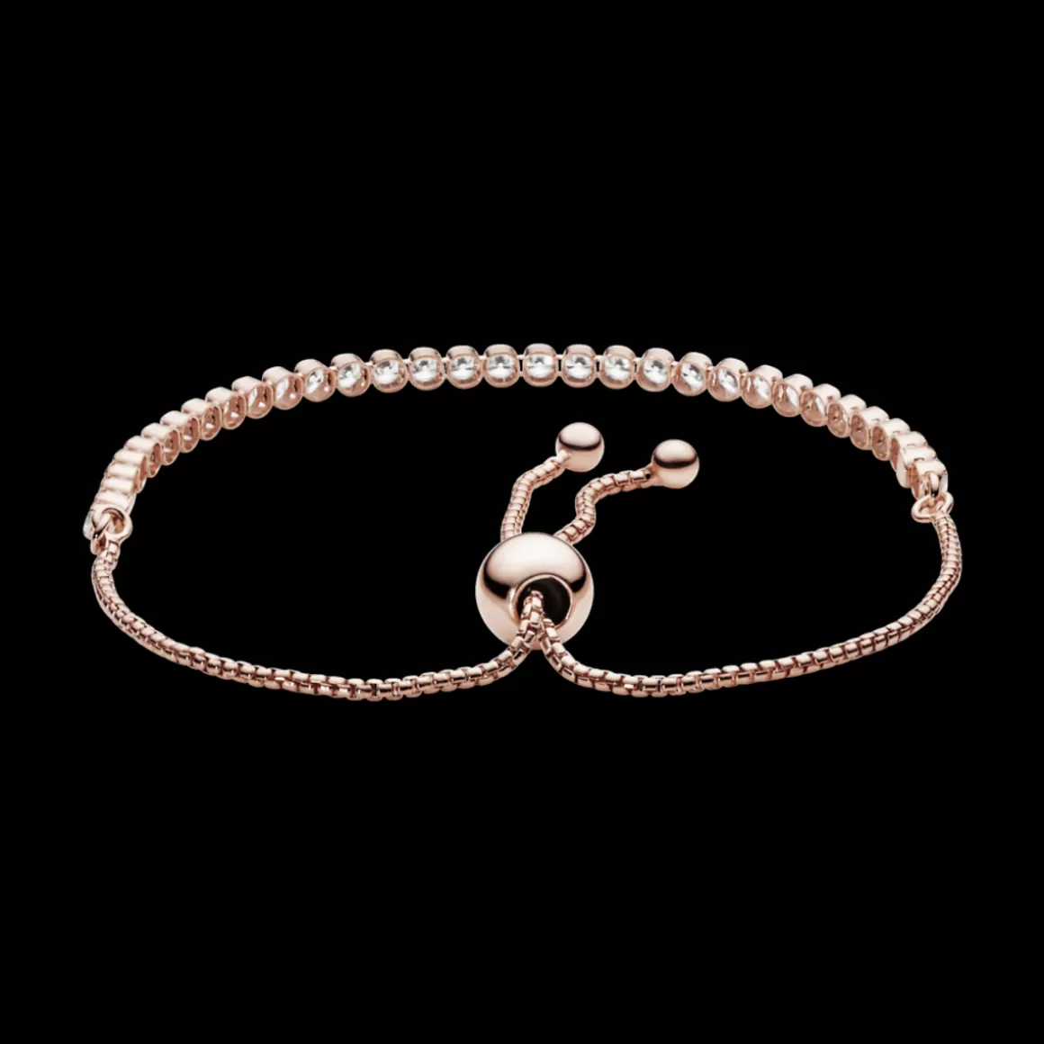 Pandora Braceletes De Ouro Rosé-Bracelete Rose Cordão Brilhante