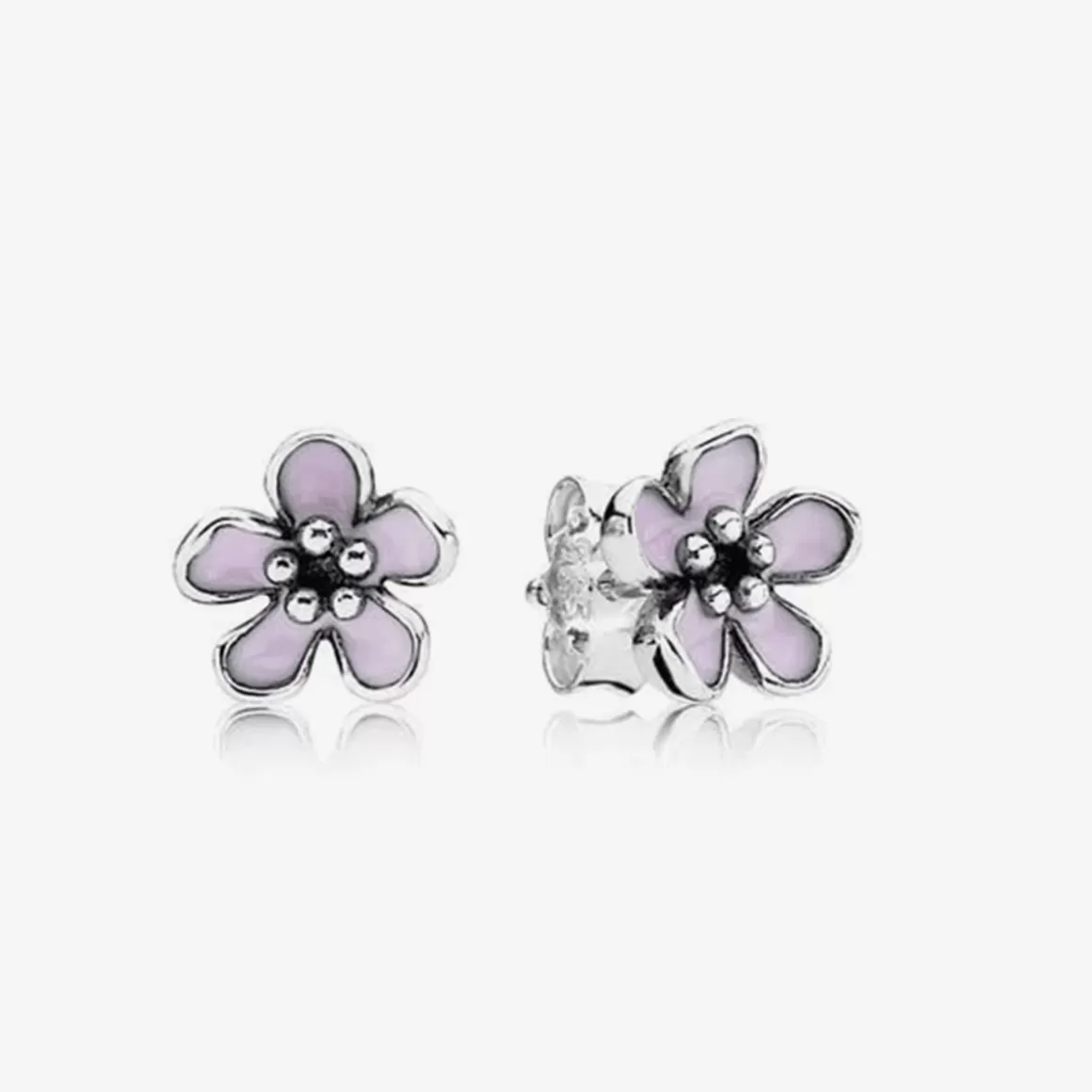 Pandora Charms De Prata-Brinco De Prata E Esmalte Flor De Cerejeira