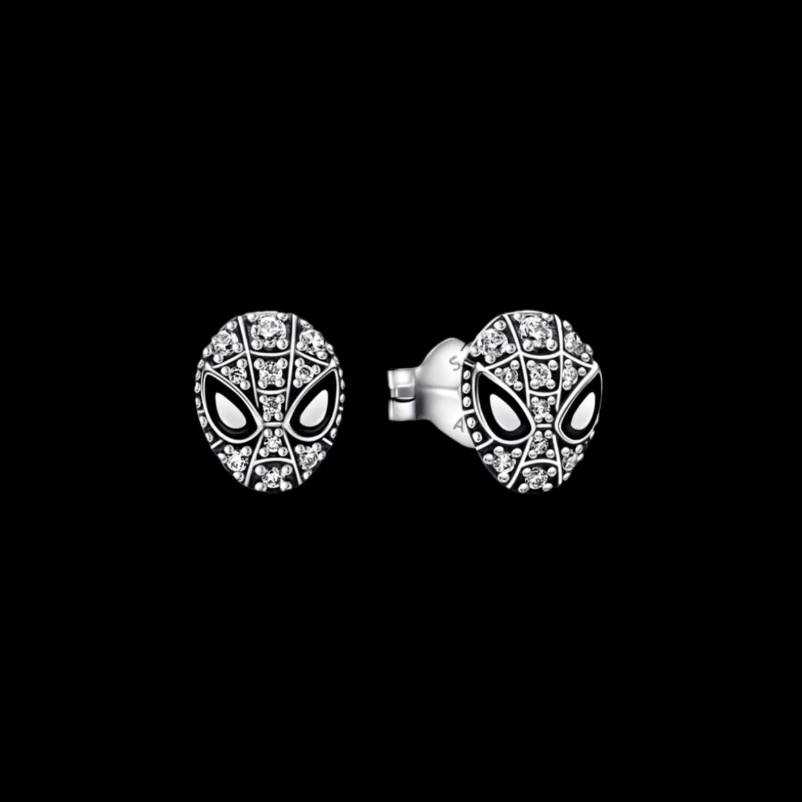 Pandora Brincos Petit De Prata | Brinco Esmaltado-Brinco de Prata Marvel - Homem-Aranha em Pavé