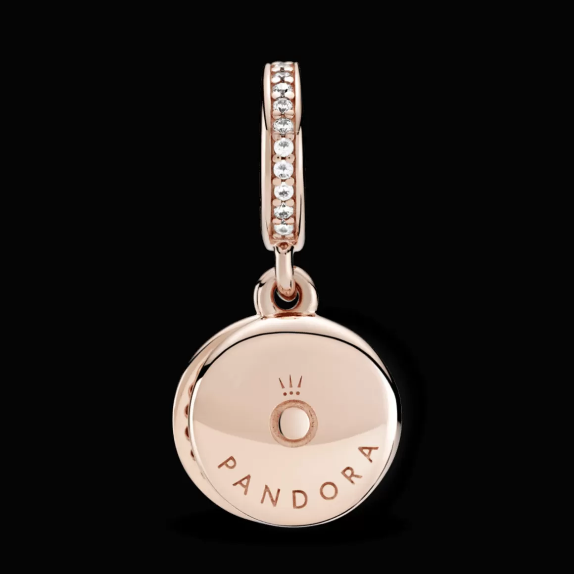 Pandora Charms Pendentes De Ouro Rosé-Charm Com Duplo Pendente Disco Brilhante Rosa