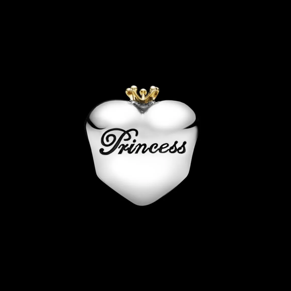 Pandora Charms Dois Tons-Charm Coracao de Princesa com ouro 14k