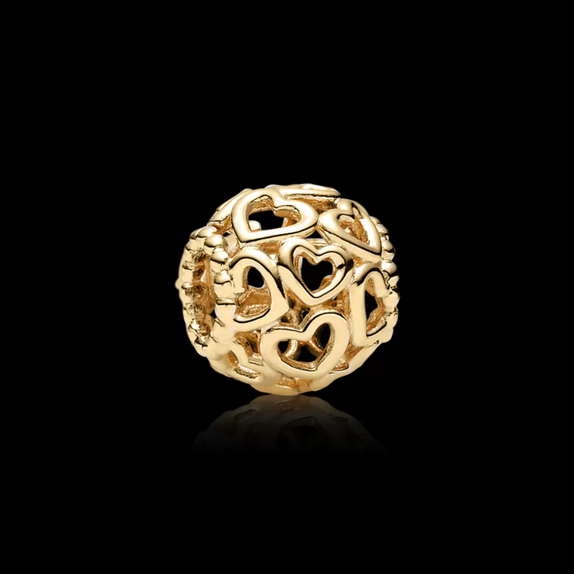 Pandora Charms De Ouro-Charm Corações Vazados