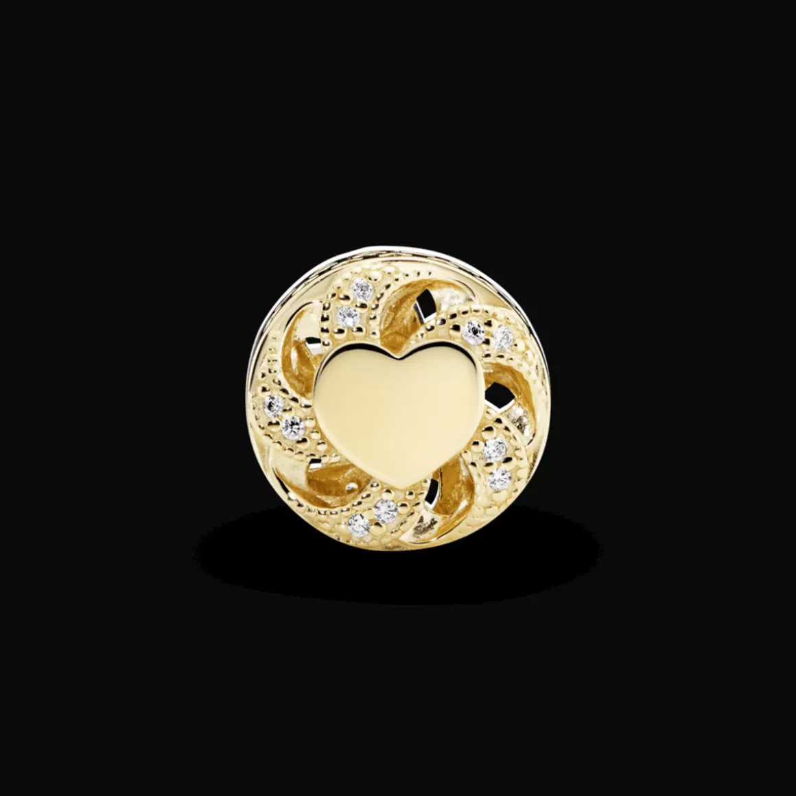 Pandora Charms De Ouro-Charm Coração Radiante Em Ouro 14k