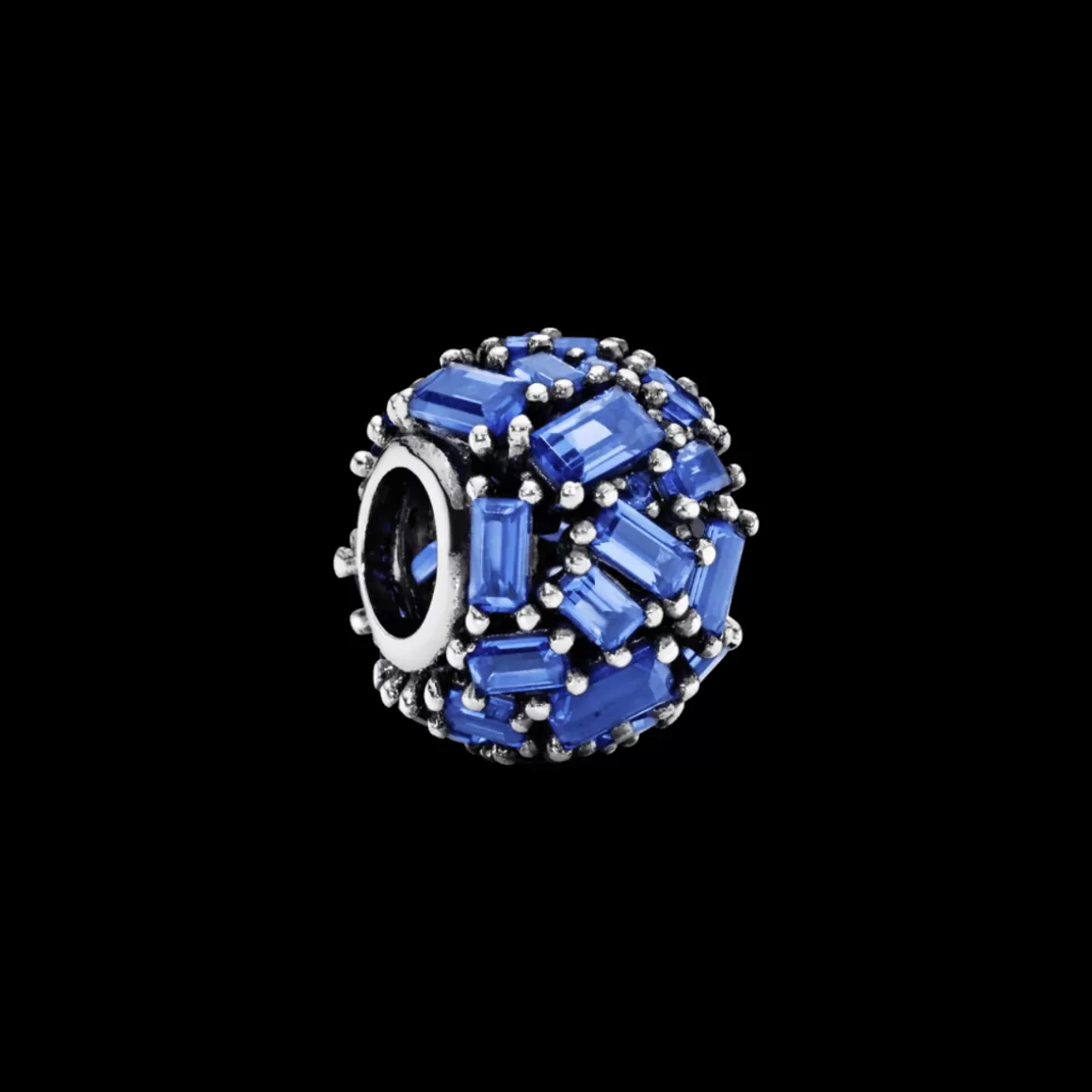 Pandora Charms Cristal | Charms De Prata-Charm Cristal De Gelo Azul