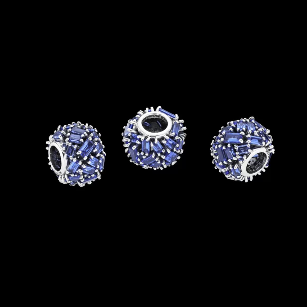 Pandora Charms Cristal | Charms De Prata-Charm Cristal De Gelo Azul